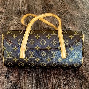 Sonatine Classic Lv Monogram Brown/Red Leather/Canvas Baguette
